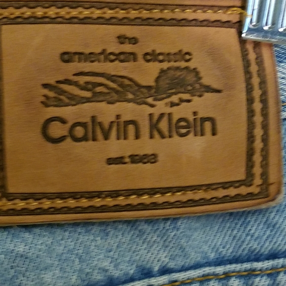 Vintage 80-90s Calvin Klein High Rise Taper Leg Mom Jeans Made in USA Size 14 - Picture 7 of 8